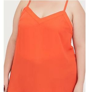 Torrid orange 100% polyester V-neck blouse top XL